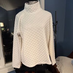 J. Crew White Quilted Sweatshirt